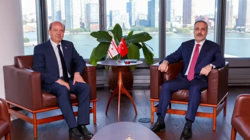 Tatar ve Fidan, Kıbrıs Zirvesi öncesi New York’ta bir araya geldi