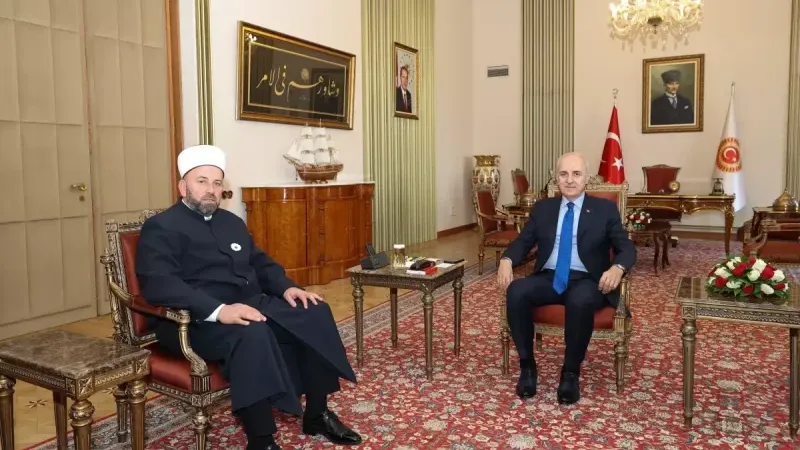 TBMM Başkanı Numan Kurtulmuş, Karadağ İslam Birliği Başkanı Rifat Fejzic'i Ağırladı